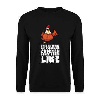 Voici à quoi ressemble un vrai amateur de poulet - Sweat-shirt Unisexe - noir - Devant - Alina (178cm) & Michal (187cm)