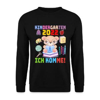2022 Kindergarten Ich Komme Kindergartenkind Bär - Sweat-shirt Unisexe - noir - Devant - Alina (178cm) & Michal (187cm)