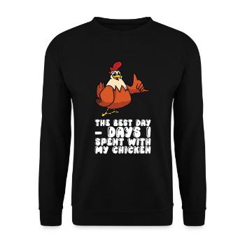 Days I Spent With My Chicken - Unisex Sweatshirt - black - Front - Alina (178cm) & Michal (187cm)