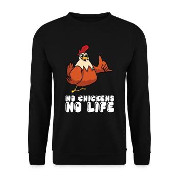 Pas de vie sans poulets - Sweat-shirt Unisexe - noir - Devant - Alina (178cm) & Michal (187cm)