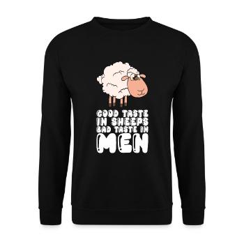 Good Taste In Sheeps Bad Taste In Men - Unisex Pullover - Schwarz - Vorne - Alina (178cm) & Michal (187cm)
