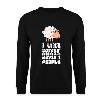 Ich Mag Kaffeeschäfchen Und Vielleicht 3 Leute - Unisex Pullover - Schwarz - Vorne - Alina (178cm) & Michal (187cm)