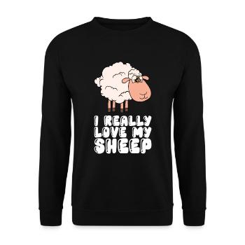 I Really Love My Sheep - Unisex Sweatshirt - black - Front - Alina (178cm) & Michal (187cm)