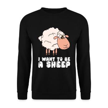 I want to be a sheep - Unisex Sweatshirt - black - Front - Alina (178cm) & Michal (187cm)