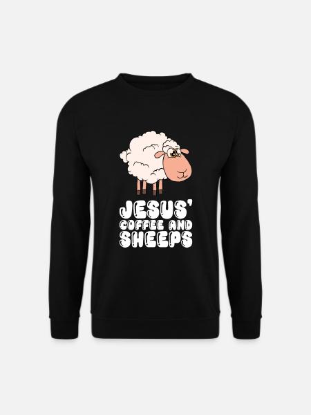 Jesus, Coffee And Sheep - Unisex Sweatshirt - black