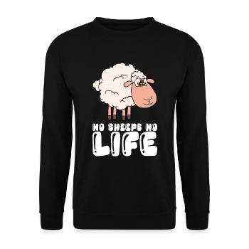 Pas de vie sans moutons - Sweat-shirt Unisexe - noir - Devant - Alina (178cm) & Michal (187cm)