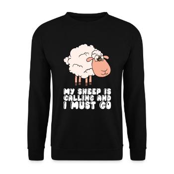 Calling My Sheep And I Must Go - Unisex Sweatshirt - black - Front - Alina (178cm) & Michal (187cm)