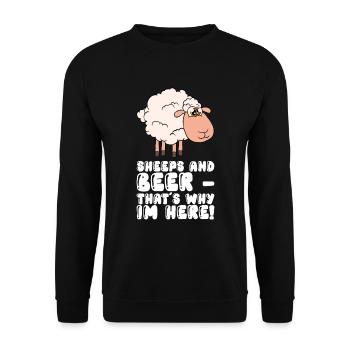 Moutons et bière - C’est pourquoi je suis ici - Sweat-shirt Unisexe - noir - Devant - Alina (178cm) & Michal (187cm)
