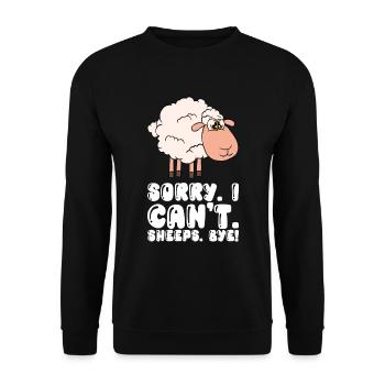 Sorry, I Can't Shear Bye - Unisex Sweatshirt - black - Front - Alina (178cm) & Michal (187cm)