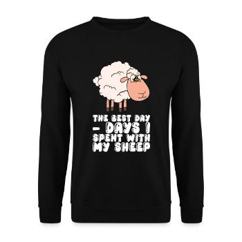 Days I Spent With My Sheep - Unisex Sweatshirt - black - Front - Alina (178cm) & Michal (187cm)