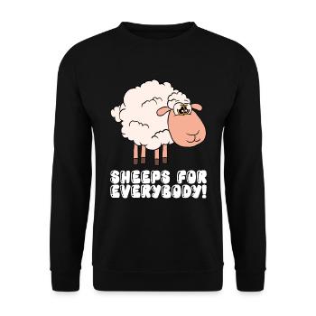 Des moutons pour tous - Sweat-shirt Unisexe - noir - Devant - Alina (178cm) & Michal (187cm)