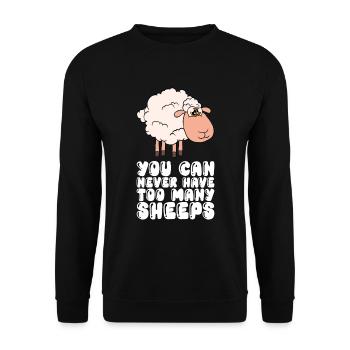 Man Kann Nie Zu Viele Schafe Haben - Unisex Pullover - Schwarz - Vorne - Alina (178cm) & Michal (187cm)
