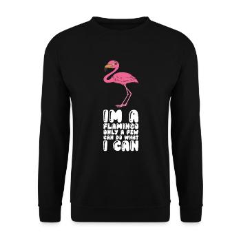 Funny flamingo graphics - Unisex Sweatshirt - black - Front - Alina (178cm) & Michal (187cm)