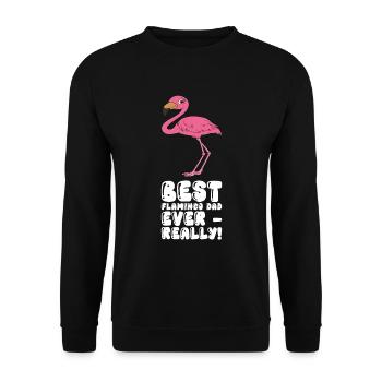 Drôles de graphismes flamants roses - Sweat-shirt Unisexe - noir - Devant - Alina (178cm) & Michal (187cm)