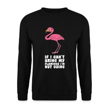 Drôles de graphismes flamants roses - Sweat-shirt Unisexe - noir - Devant - Alina (178cm) & Michal (187cm)