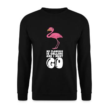 Funny flamingo graphics - Unisex Sweatshirt - black - Front - Alina (178cm) & Michal (187cm)