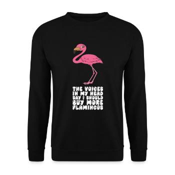 Drôles de graphismes flamants roses - Sweat-shirt Unisexe - noir - Devant - Alina (178cm) & Michal (187cm)