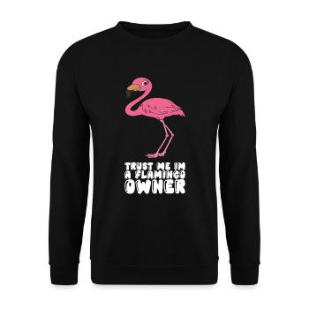 Funny flamingo graphics - Unisex Sweatshirt - black - Front - Alina (178cm) & Michal (187cm)