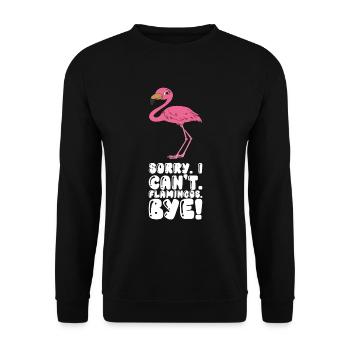 Drôles de graphismes flamants roses - Sweat-shirt Unisexe - noir - Devant - Alina (178cm) & Michal (187cm)