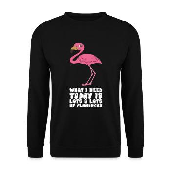 Funny flamingo graphics - Unisex Sweatshirt - black - Front - Alina (178cm) & Michal (187cm)