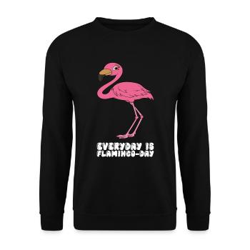 Drôles de graphismes flamants roses - Sweat-shirt Unisexe - noir - Devant - Alina (178cm) & Michal (187cm)