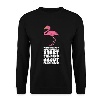 Funny flamingo graphics - Unisex Sweatshirt - black - Front - Alina (178cm) & Michal (187cm)