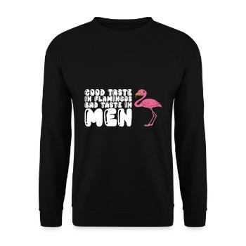 Drôles de graphismes flamants roses - Sweat-shirt Unisexe - noir - Devant - Alina (178cm) & Michal (187cm)