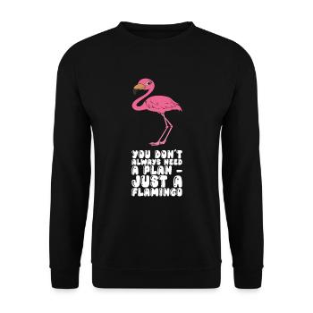 Funny flamingo graphics - Unisex Sweatshirt - black - Front - Alina (178cm) & Michal (187cm)
