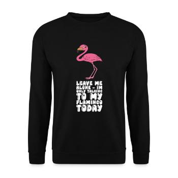 Funny flamingo graphics - Unisex Sweatshirt - black - Front - Alina (178cm) & Michal (187cm)