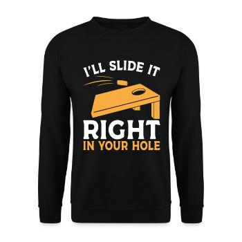 Cornhole Bean Bag Trou aveugle - Sweat-shirt Unisexe - noir - Devant - Alina (178cm) & Michal (187cm)