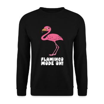 Drôles de graphismes flamants roses - Sweat-shirt Unisexe - noir - Devant - Alina (178cm) & Michal (187cm)