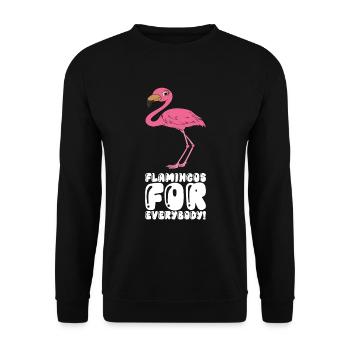 Drôles de graphismes flamants roses - Sweat-shirt Unisexe - noir - Devant - Alina (178cm) & Michal (187cm)