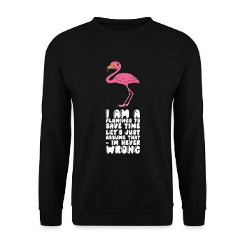 Drôles de graphismes flamants roses - Sweat-shirt Unisexe - noir - Devant - Alina (178cm) & Michal (187cm)