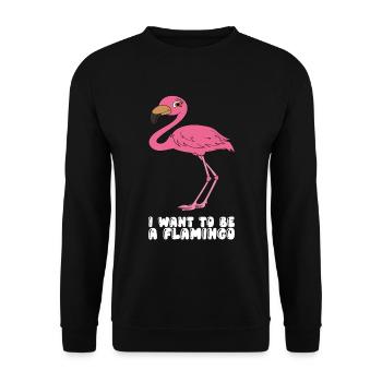 Drôles de graphismes flamants roses - Sweat-shirt Unisexe - noir - Devant - Alina (178cm) & Michal (187cm)