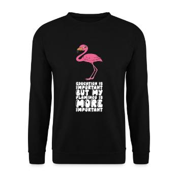 Drôles de graphismes flamants roses - Sweat-shirt Unisexe - noir - Devant - Alina (178cm) & Michal (187cm)