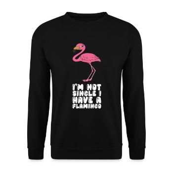 Drôles de graphismes flamants roses - Sweat-shirt Unisexe - noir - Devant - Alina (178cm) & Michal (187cm)