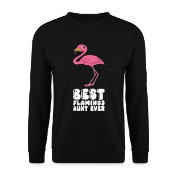 Drôles de graphismes flamants roses - Sweat-shirt Unisexe - noir - Devant - Alina (178cm) & Michal (187cm)