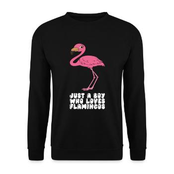 Drôles de graphismes flamants roses - Sweat-shirt Unisexe - noir - Devant - Alina (178cm) & Michal (187cm)