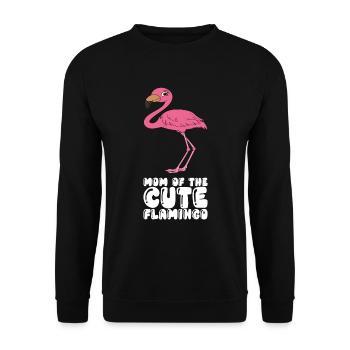 Drôles de graphismes flamants roses - Sweat-shirt Unisexe - noir - Devant - Alina (178cm) & Michal (187cm)