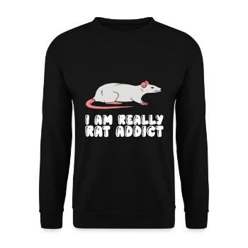 Je suis vraiment accro aux rats - Sweat-shirt Unisexe - noir - Devant - Alina (178cm) & Michal (187cm)