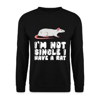 Je ne suis pas célibataire, j’ai un rat - Sweat-shirt Unisexe - noir - Devant - Alina (178cm) & Michal (187cm)