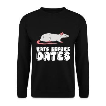 Rats before dates - Unisex Sweatshirt - black - Front - Alina (178cm) & Michal (187cm)