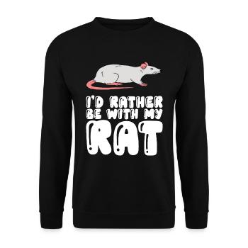 Je préfère être avec mon rat - Sweat-shirt Unisexe - noir - Devant - Alina (178cm) & Michal (187cm)