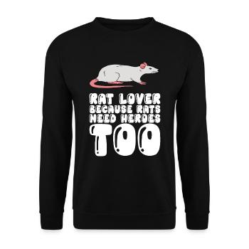 Rat lovers because rats also need heroes - Unisex Sweatshirt - black - Front - Alina (178cm) & Michal (187cm)
