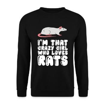 Je suis la fille folle qui aime les rats - Sweat-shirt Unisexe - noir - Devant - Alina (178cm) & Michal (187cm)