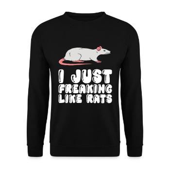 J’aime vraiment les rats - Sweat-shirt Unisexe - noir - Devant - Alina (178cm) & Michal (187cm)