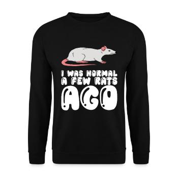 Vor Ein Paar Ratten War Ich Noch Normal - Unisex Pullover - Schwarz - Vorne - Alina (178cm) & Michal (187cm)