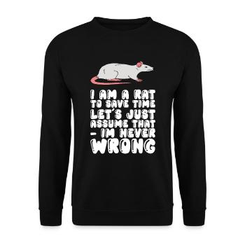 Ich Bin Eine Ratte, Die Sich Nie Irrt - Unisex Pullover - Schwarz - Vorne - Alina (178cm) & Michal (187cm)