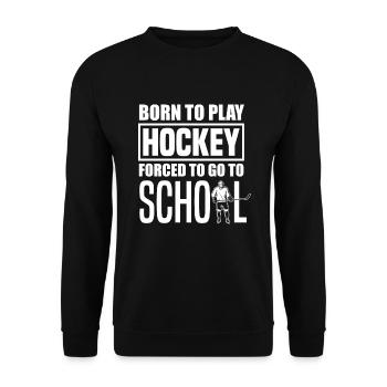 Lustiges Eishockey Hockey Geschenk Geschenkidee - Unisex Pullover - Schwarz - Vorne - Alina (178cm) & Michal (187cm)