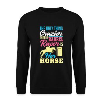 Lustige Pferderennen Pferderennen Geschenkidee - Unisex Pullover - Schwarz - Vorne - Alina (178cm) & Michal (187cm)